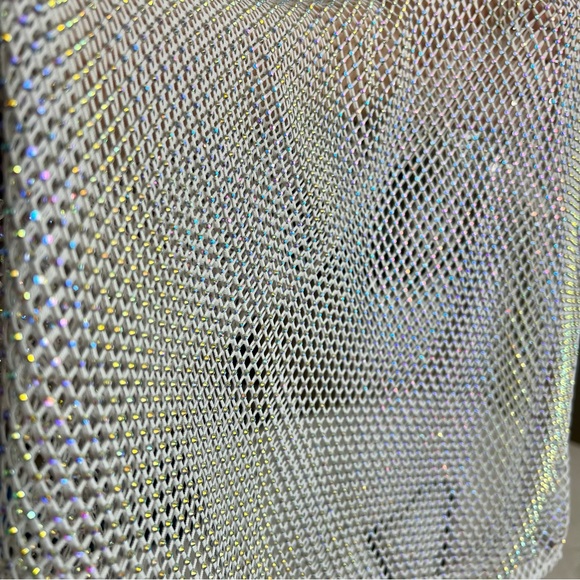 Mesh Rhinestone Short Sleeve Top - Picture 3 of 5